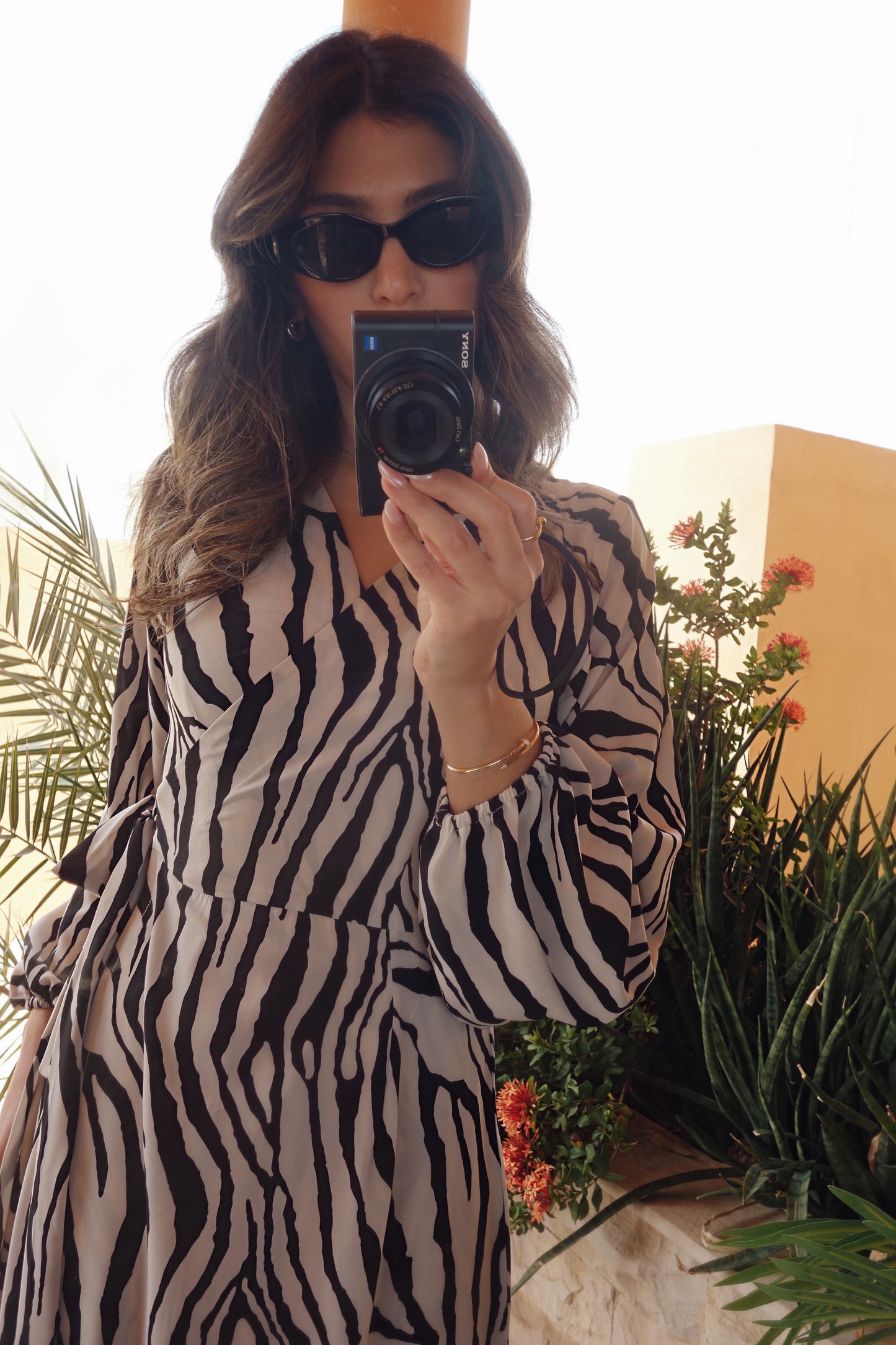 Sage Zebra Wrap Dress