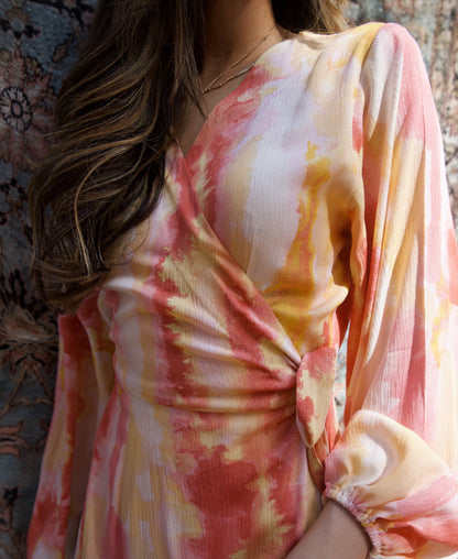 Aurelia Tie Dye Wrap Dress