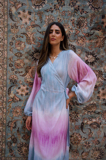 Aurelia Cloud Wrap dress