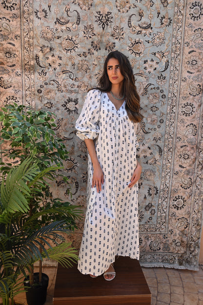 Willow Floral White Kaftan