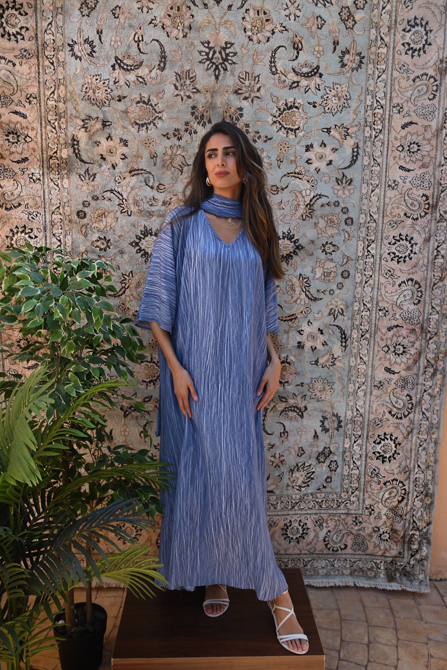 Mila Powder Blue Kaftan