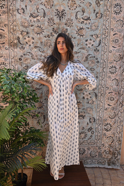 Willow Floral White Kaftan