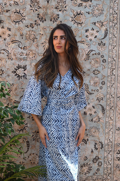 Indigo Zigzag Kaftan