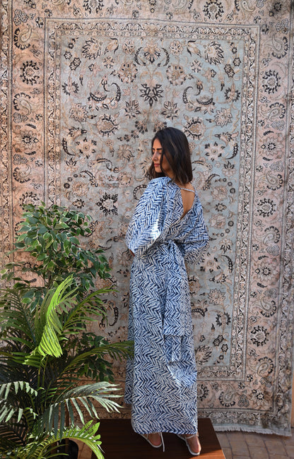 Indigo Zigzag Kaftan