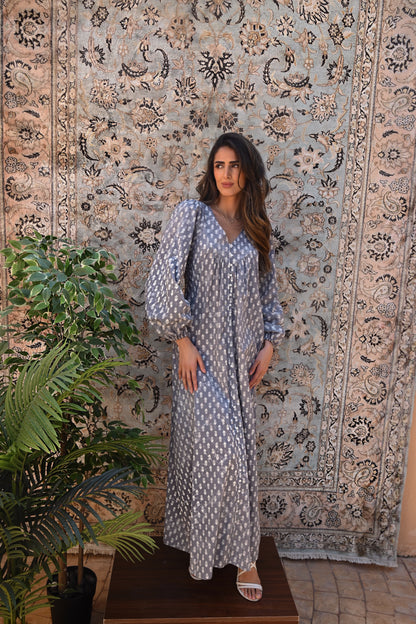 Willow Grey Floral Kaftan